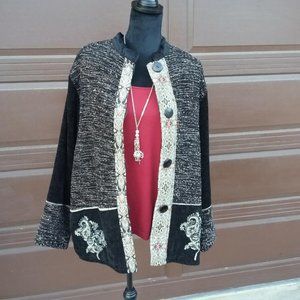 Vintage Flashback Asian Inspired Design Jacket Lined - Size 1X